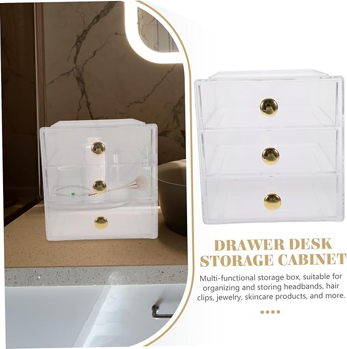 Storage Box Drawer Organizer Desktop Makeup Organizer Desk Storage Box Minimalist Design Easy to Clean Sturdy Material