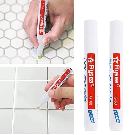 5 Pieces Grout Tile Pen Repair Pen,Renew Tile Lines, Restoring Tile Wall Floor Bathrooms and Kitchen(White)