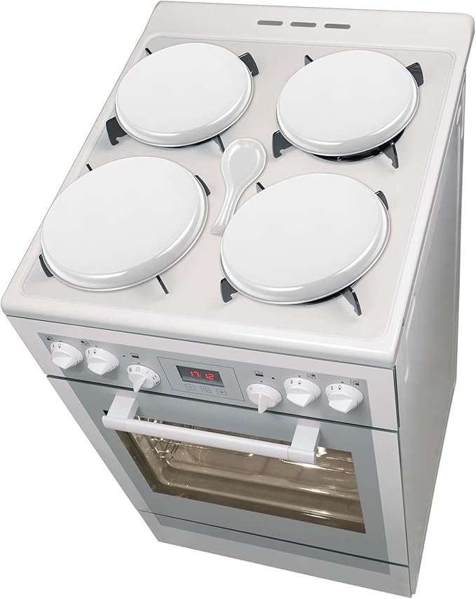 4 Pcs 8" 10" Electric Stove Burner Covers 1 Pcs 3.8" x 8.7" Ceramic Spoon Rest Stainless Steel Stove Top Covers for Gas Burners Spoon Holder for Winter Kitchen Coffee Bar Accessories(White Cover)