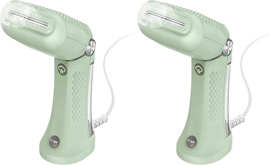 Conair Handheld Garment Steamer for Clothes - Power Steam: Small Size,Big Power - Great for Home,Office,or Travel with Dual Voltage-for Worldwide Use,Mint Green,(Pack of 2)
