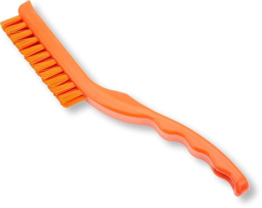 SPARTA Detail Brush Grout Brush, Crevice Brush with Hanging Hole for Bathroom, Kitchens, Countertop, Plastic, 9 Inches, Orange, (Pack of 6)