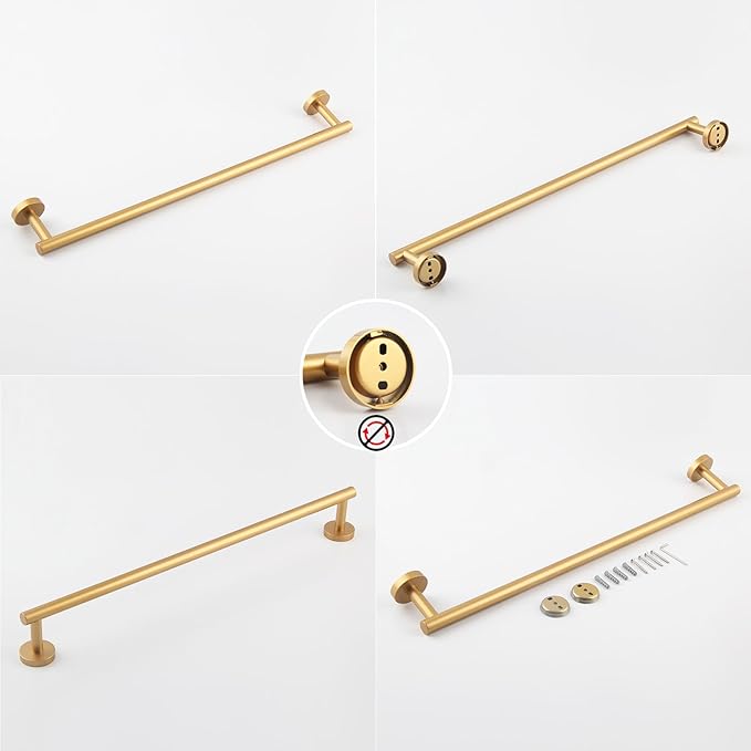 Bathroom Towel Bar — 24" Gold Stainless Steel