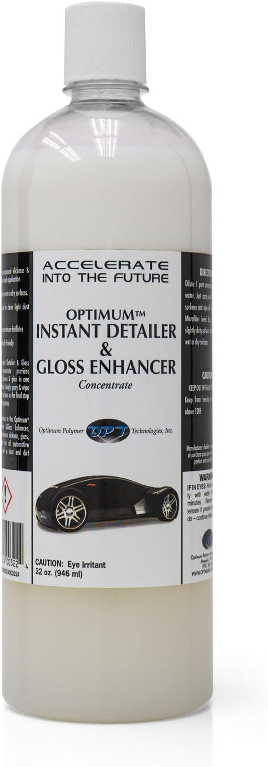 Optimum Instant Detailer and Gloss Enhancer - Concentrated Formula for Auto Detailing, Quick Detailer Spray for Gloss and Shine, Detail Spray Safe for Cars, Trucks, Motorcycles, RVs (32 Oz)