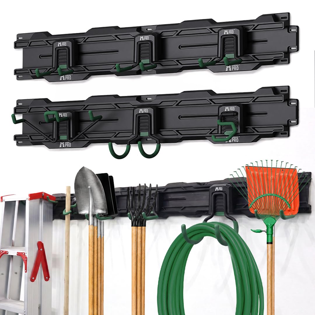 66" Wall Mount Tool Organizer with Locking Hooks, 300 LBS - Image 1