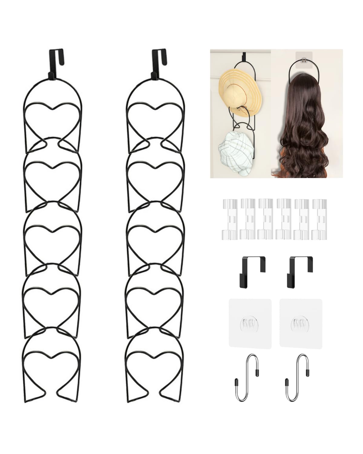 10 Pack Hat Rack for wall hat Organizer for Baseball caps - Image 1