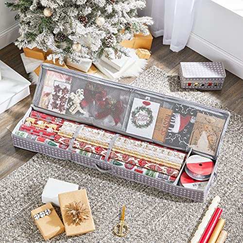 mDesign Long Gift-Wrapping Paper Storage Bag with Handles - Image 3