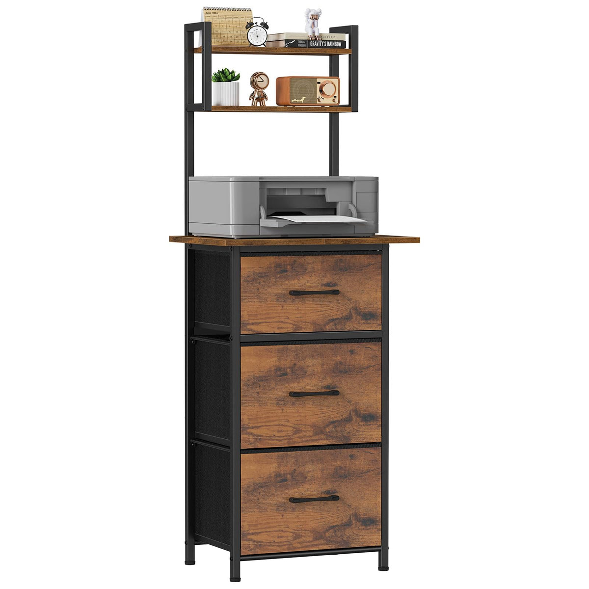 Snughome 3 Drawer Tall File Cabinet with 19.7'' Extended - Image 1
