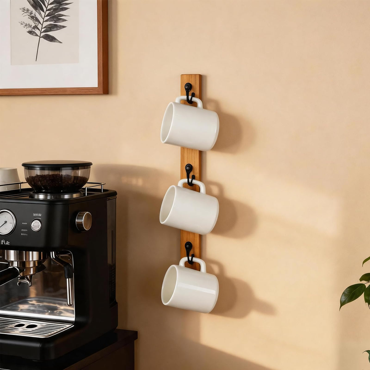 Yohsnor Wall Mounted Coffee Cup Rack - Stylish Space Saving Mug - Image 1