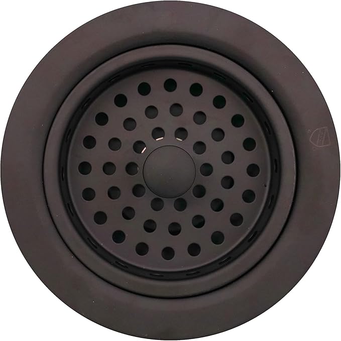 Westbrass D2165-12 Post Style Large Kitchen Basket Strainer with Waste Disposal Flange and Stopper, Oil Rubbed Bronze