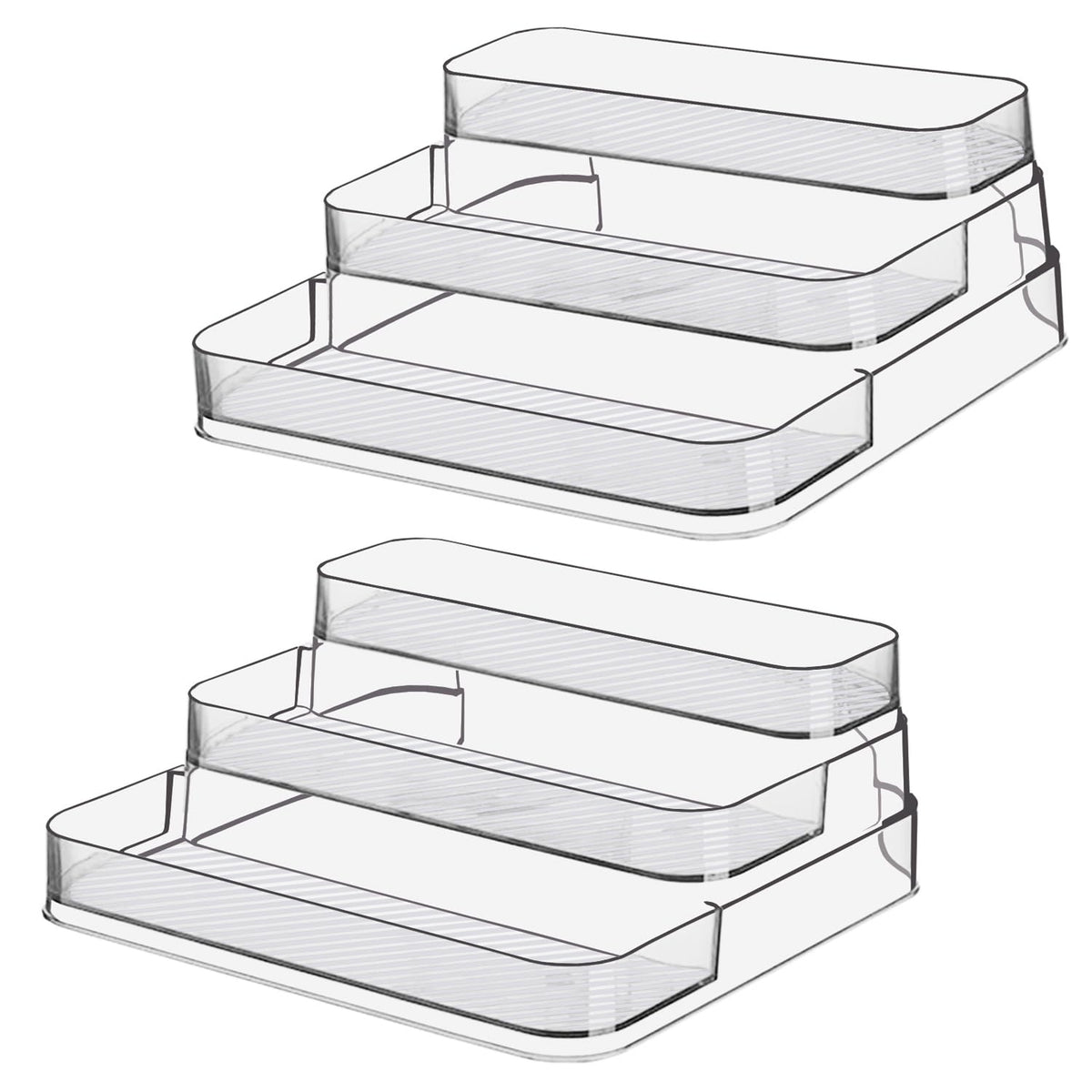 2pcs Acrylic Rack, No Assembly Clear 3 Tier Condimen - Image 1