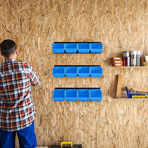 Wall Mounted Storage Bins, Plastic Hanging Storage Organizer Bins - Image 3