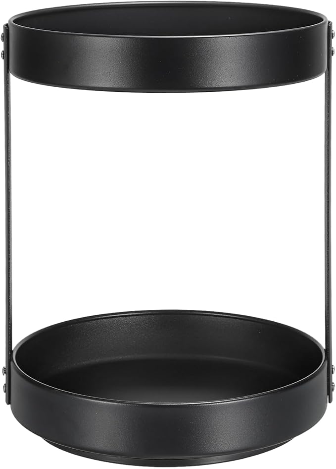 uxcell Lazy Susan Turntable Organizer, 2 Tier Rotating Spice Racks Metal Condiment Organizers for Cabinet Pantry Kitchen Countertop Bathroom