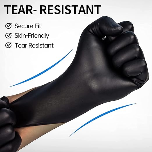 Jointown Basic Medical BLACK Nitrile Exam Gloves, 4 Mil,- Latex-Free & Powder-Free - NGPF1044 (Case of 1,000), Small