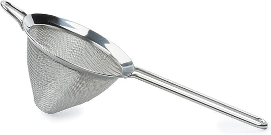 RSVP International Endurance Kitchen Collection, Stainless Steel Fine Mesh Conical Sieve/Colander, Multi-Purpose for Cooking, Baking, Loose Leaf Tea, Bar Strainer Cocktails, 4-Inch