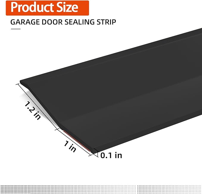 Garage Door Seal Top and Sides，40 FT Universal TPE Weather Stripping Garage Door Trim Seal Weatherproofing Garage Door Seals with Nails and Lids in Black
