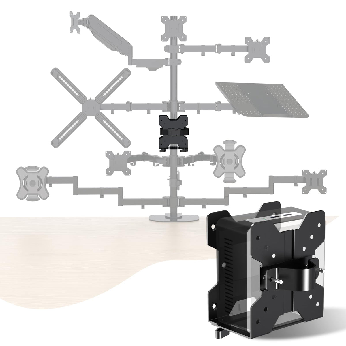 Pholiten Adjustable Thin Client Mini PC Mount Bracket,CPU VESA - Image 1