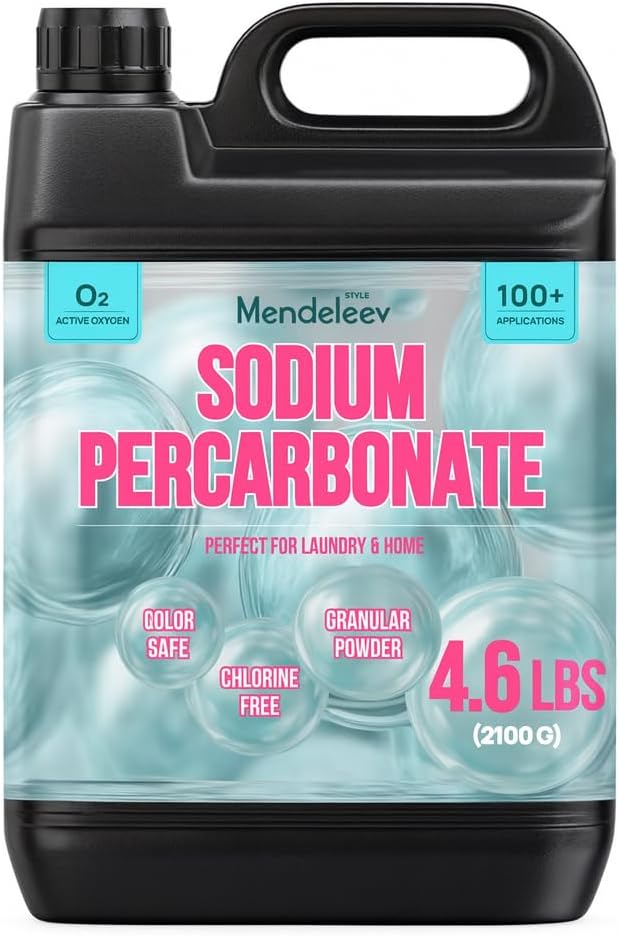 4.6 LB Sodium Percarbonate Laundry Booster – Heavy-Duty 99.9% Pure | Oxygen Power Cleaner for Laundry & Home (4.6 Lbs - 2.1 kg)