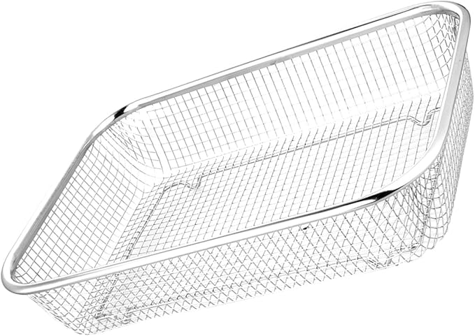 Stainless Steel Drain Basket Large Rectangular Colander 12.99X9.44X2.75In Multi-Purpose Kitchen Fruit Vegetable Holder with Fine Mesh for Washing and Storage