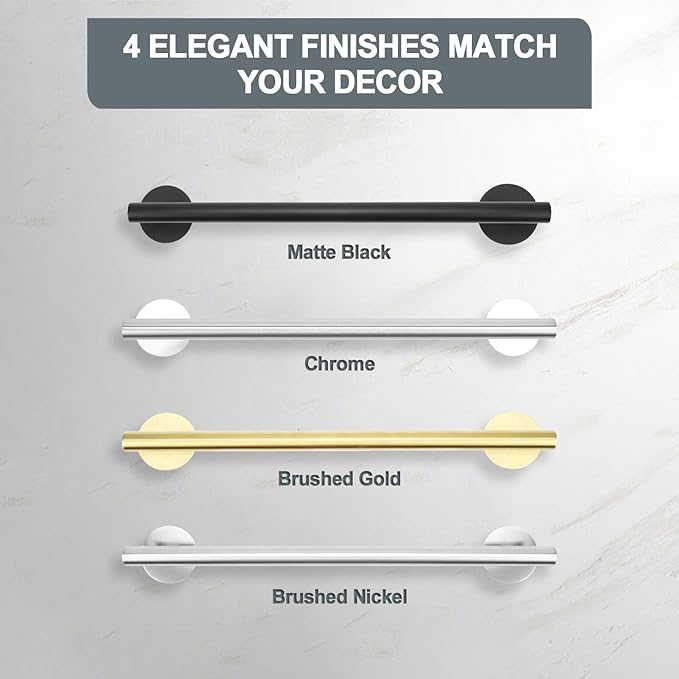 24 Inch Matte Black Towel Rack-Over The Door Towel Rack,Wall Mounted Towel Racks for Bathroom, Bathroom Towel Holder&Towel Bar,No Drill Easy istall bathroorm Furniture