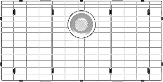 27-9/16" x 14-9/16" Sink Grid, Stainless Steel Sink Protectors for Kitchen Sink, Sink Bottom Grid, Rear Drain with Corner Radius 3/16", Sink Grids for Kitchen Sink, Sink Grid for Bottom of Sink