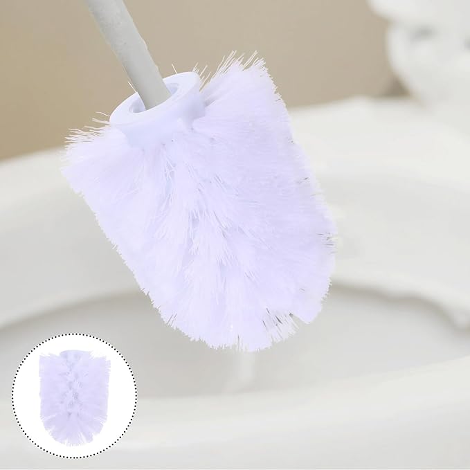 10pcs Replaceable Toilet Brush Heads Heavy Duty Round Head Scrubber Replacement for Bathroom and Toilet Cleaning White Stainless Steel 75x100mm for Home and Hotel Use