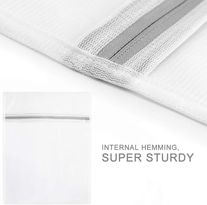Muchfun 4Pcs Durable Fine Mesh Laundry Bags for Delicates 12 x 16 Inches (4 Medium)