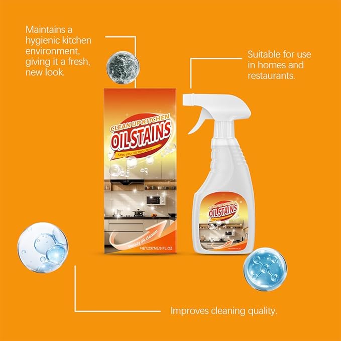 Heavy-Duty Kitchen Degreaser Foam Cleaner, 2026 New Multifunctional Powerful Oven Cleaner, Heavy Clean Up Kitchen Oil Stains Spray for Stove Counter Tops Range Hoods (1, Heavy)