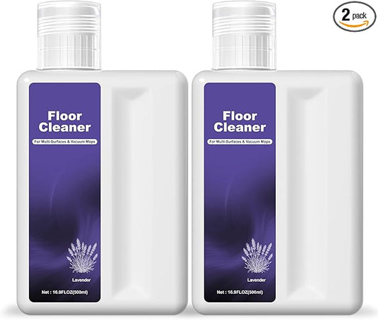 Floor Cleaning Solution Compatible With Dreame Cleaning Solution, Low Foam & No Residue, Floor Cleaner for All Robot Vacuum Cleaners and Wireless Wet Dry Dual-Use Vacuum Cleaners (Lavender, Total 1 L)