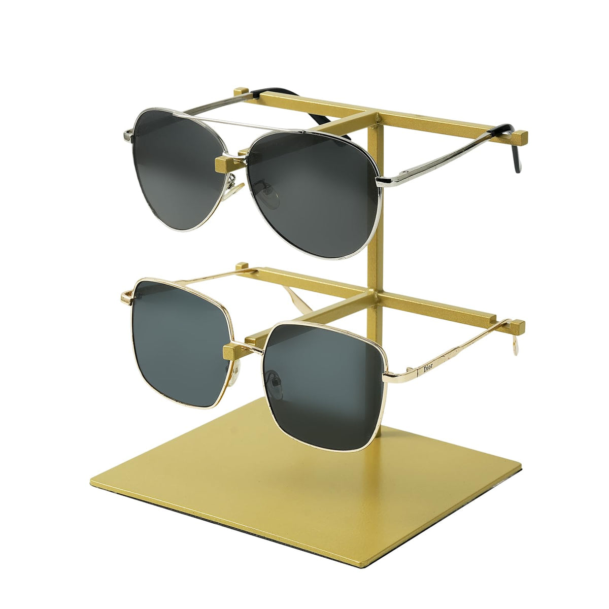 2-Tier Gold Sunglass Display Stand,Sunglass Organizer (1-Pack) - Image 1