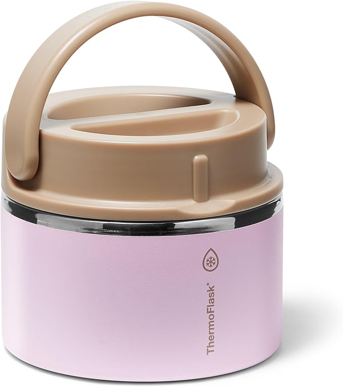ThermoFlask 12 oz Double Wall Insulated Food Jar, Blush Sandstone