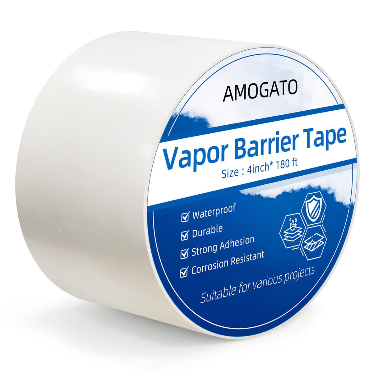 Vapor Barrier Tape - 4 inch x 180' Roll 8 Mil, Heavy Duty - Image 1