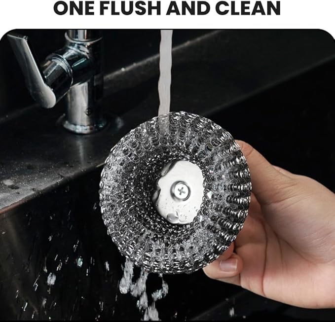 Steel Wool Scrubber, 2026 New Stainless Steel Scrubber with Handle, Kitchen Cleaning Tools for Cleaning Dishes, Iron Pots, Stoves, Wash Sink (8pcs)