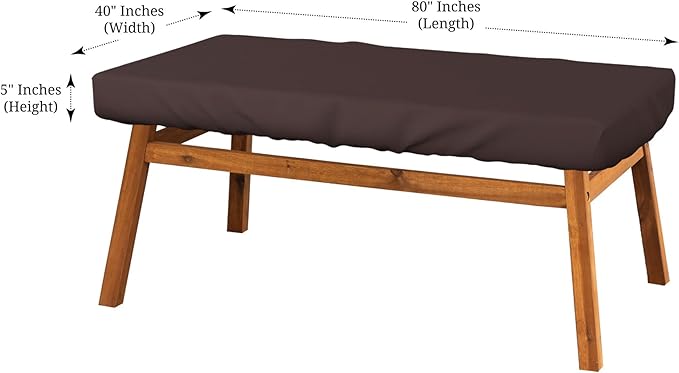 Covers & All Rectangle Table Top Cover, 12 Oz Waterproof UV & Weather Resistant Patio Table Cover, Outdoor Table Cover for Patio Furniture (80" L x 40" W x 5" H, Coffee)