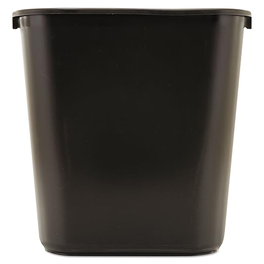 Rubbermaid Commercial Products Deskside Wastebasket/Trash Can, 3.25-Gallon/13-Quart, Black, Small, for Bedroom/Bathroom/Office, Fits Under Desk/Sink/Cabinet