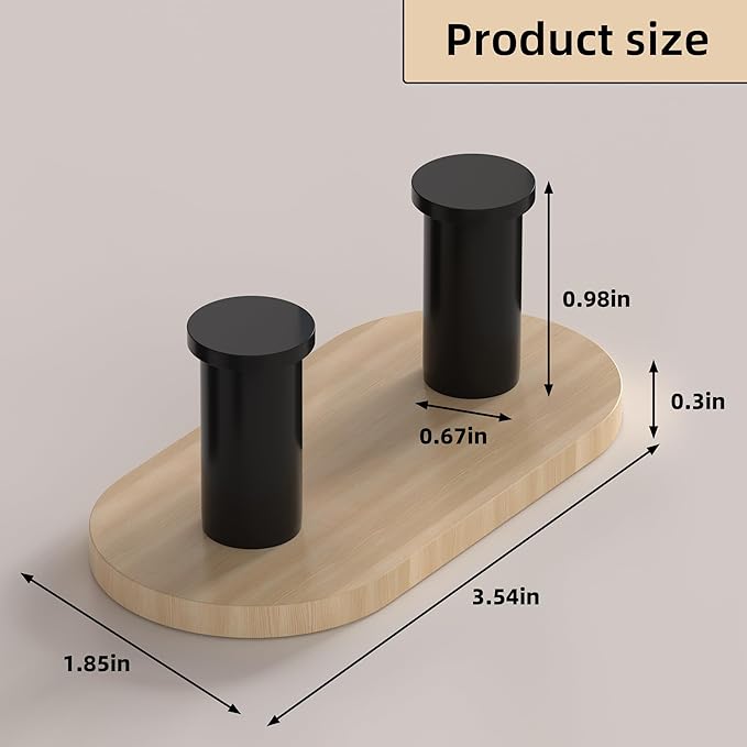 Kayqi 304 Stainless Steel Medium-Sized Minimalist Multifunctional Hooks, self-Adhesive (Set of 3) (Black)
