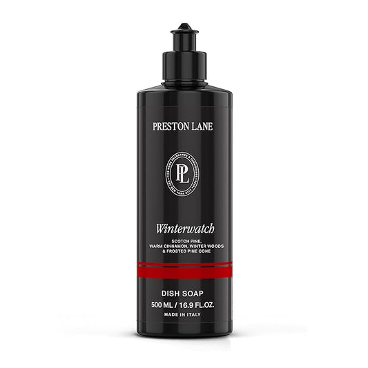 Preston Lane Luxury Dish Soap, Winterwatch Scent – Plant Powered Formula with Essential Oils | Tough on Grease, Gentle on Hands | Vegan, Cruelty Free, Non Toxic Home Essential