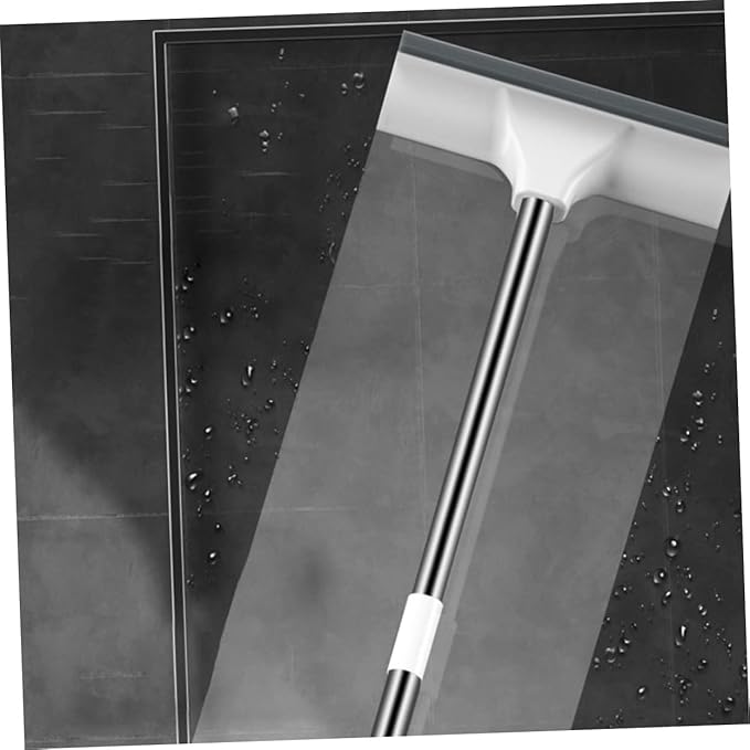 Healifty Floor Scrub Brush with Long Ergonomic Handle for Bathroom and Stiff Bristles Scrubber and Scraper Combo for Tile Grout Bathtub and Floor Corners Space Saving Hanging Design
