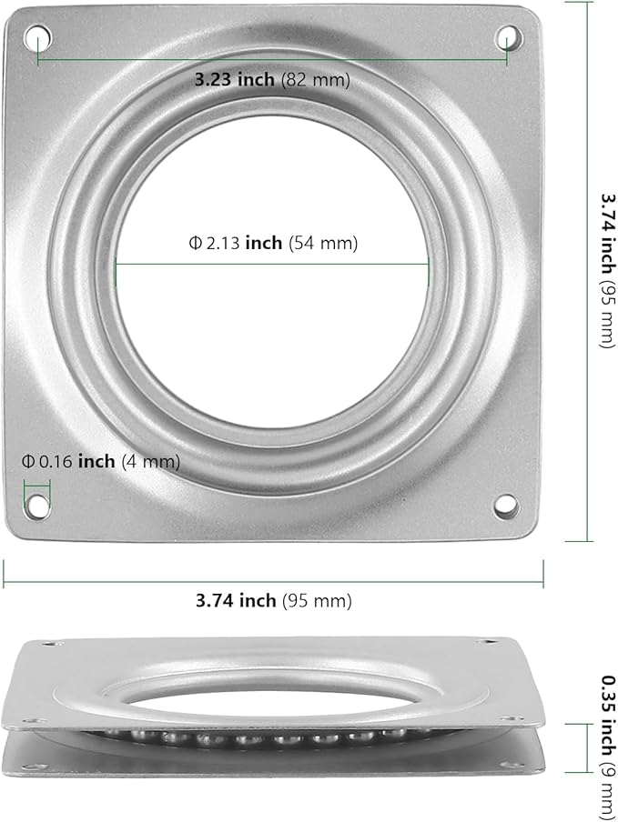 HAKZEON 30 Pack 4 Inch Lazy Susan Turntable, 300 lbs Ball Bearing Swivel Plate, Heavy Duty Rotating Hardware for Kitchen Cabinet, Serving Tray & Makeup Organizer, Low Profile, Smooth 360° Rotation