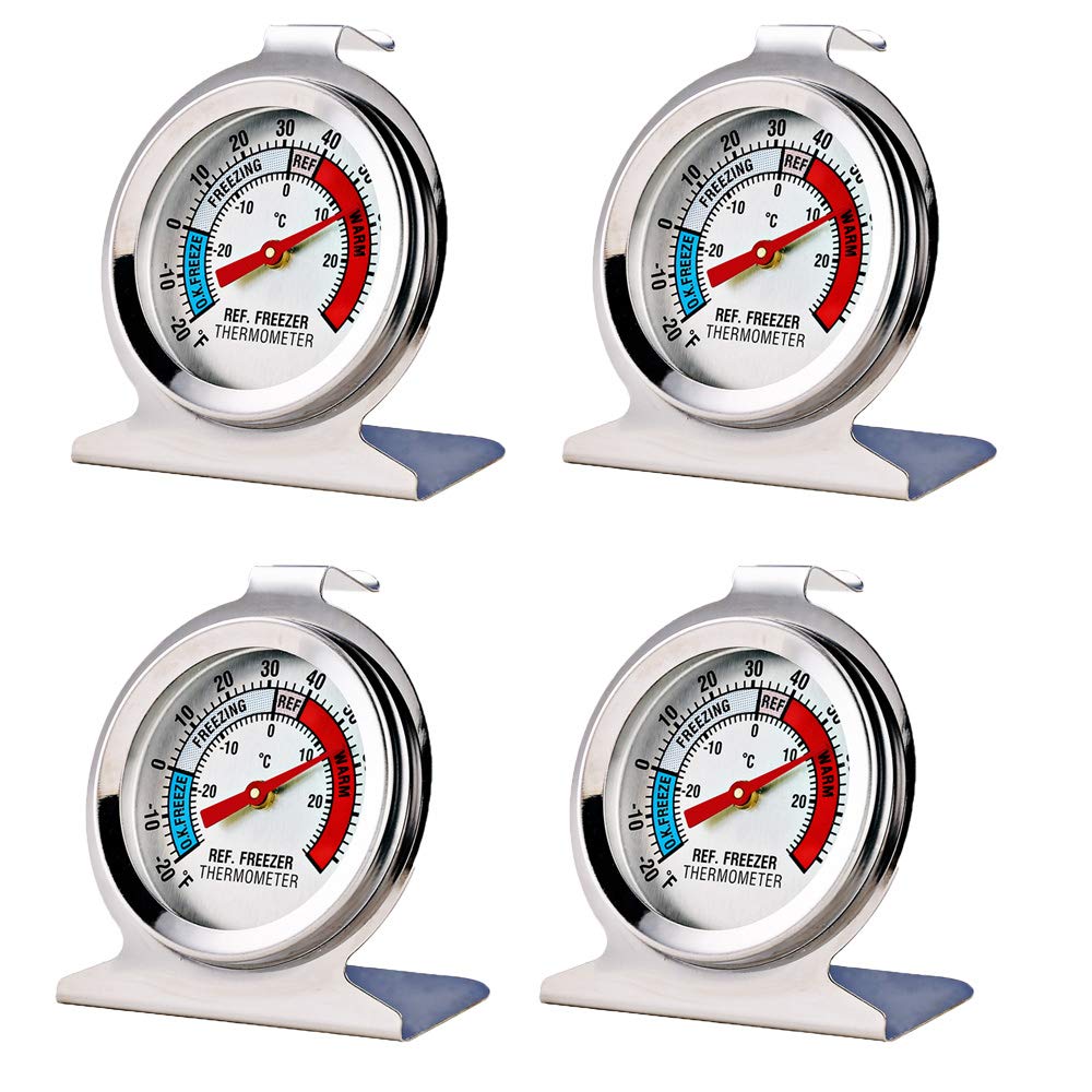 4 Pack Refrigerator Freezer Thermometer Large Dial Analog - Image 2