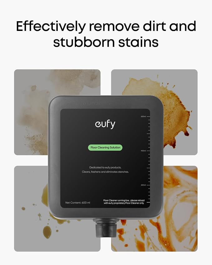 eufy Floor Cleaning Solution, Ready to Use, 600 ml, Floor Cleaning Solution, Safe, Compatible with E25 (Pack of 2)