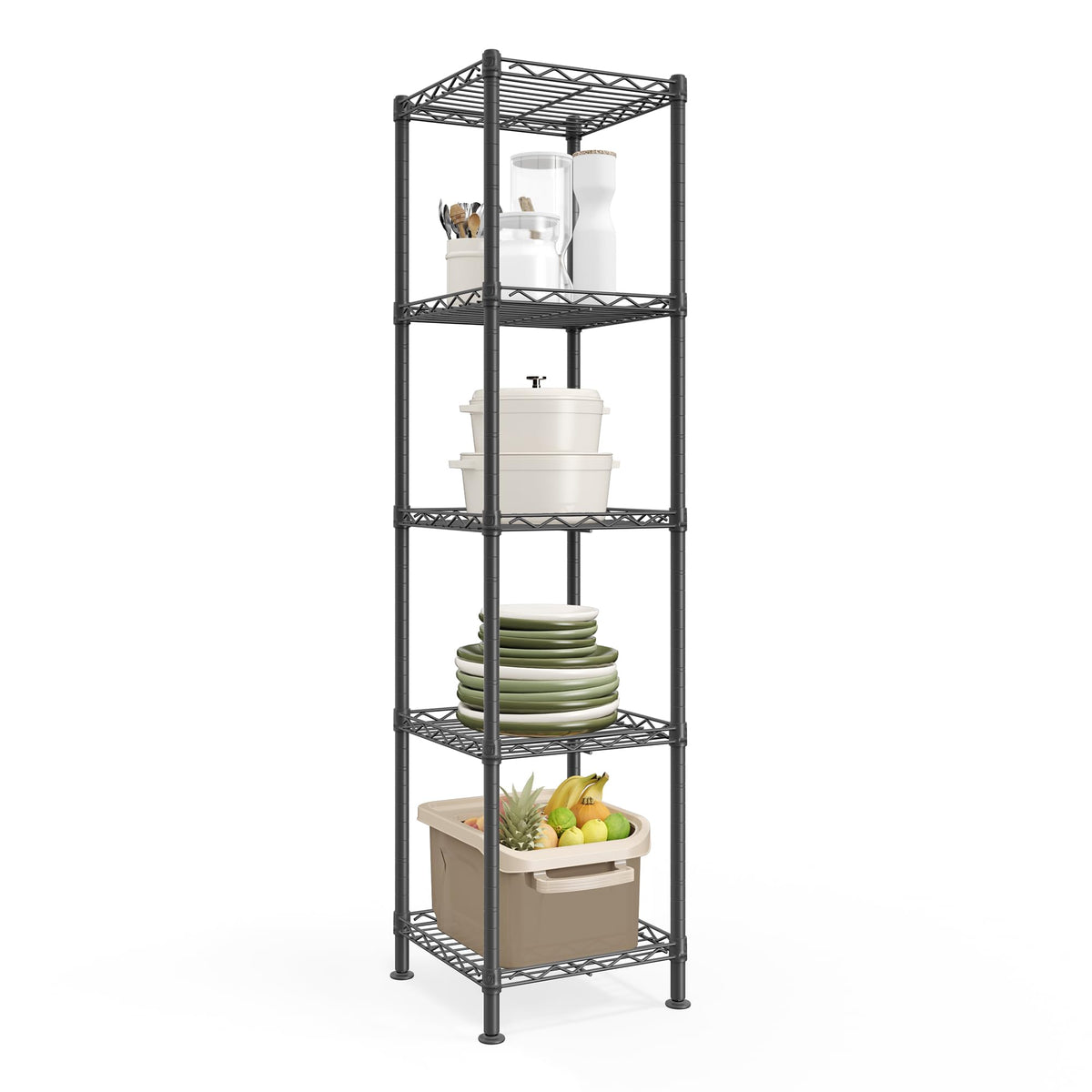SONGMICS 5-Tier Bathroom Shelf, Storage Rack for Small Space - Image 1