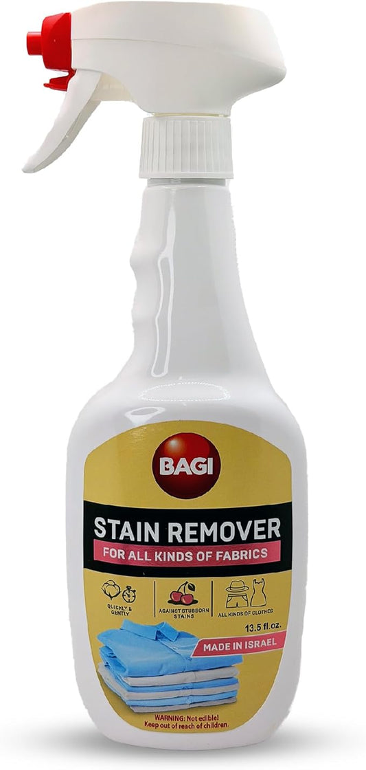 BAGI Stain Remover Spray for All Types of Fabric | Powerful Stain Cleaner for Clothes, Carpets, Curtains & Upholstery | Dual-Use Formula | Fast-Acting & Safe on Colors – 13.5 fl.oz