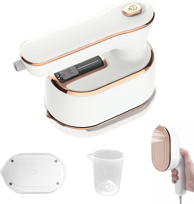 Portable Handheld Steamer for Clothes, 2-in-1 Ironing & Steaming,180° Rotatable Multi-Directional, Mini Travel Steamer,suitable for clothing of the majority of sizes/thickness for Dorm Room, White