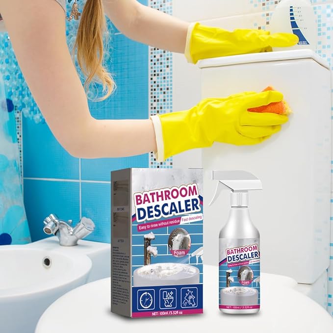 Bathroom Descaler Foam Cleaner, 2026 Upgrade Stubborn Stains Cleaner All Purpose Rinse Cleaning Foam, Multipurpose Bathrooms Cleaning Foam Spray for Kitchen Bath Shower Glass (3PCS)