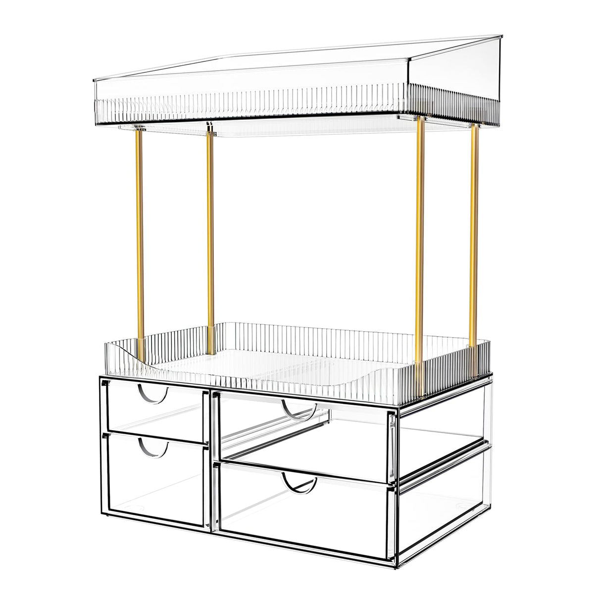 SNSLXH 4-Tier Clear Makeup Organizer Bathroom Storage - Image 1