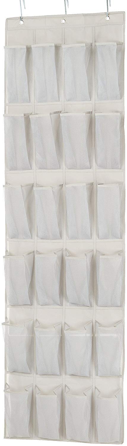 Amazon Basics 24 Medium Mesh Pocket Over-the-Door Hanging Shoe - Image 1