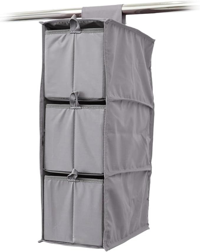 Covermates Keepsakes Hanging Shoe Organizer Set - Heavy Duty Material, Sturdy Interior Shelves, Includes Trays with Dividers - Closet Storage, Graphite