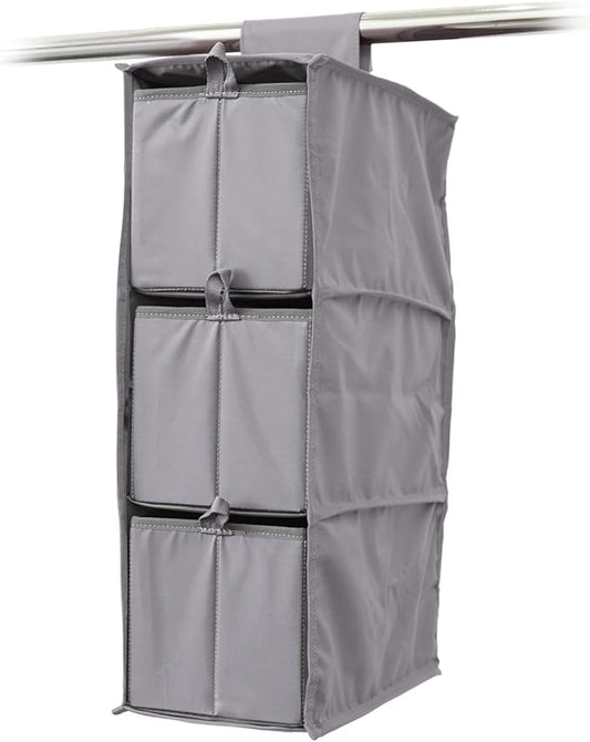 Covermates Keepsakes Hanging Shoe Organizer Set - Heavy Duty Material, Sturdy Interior Shelves, Includes Trays with Dividers - Closet Storage, Graphite