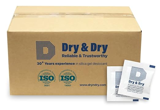Dry & Dry 1 Gram [10000 Packets] Silica Gel Packets Desiccants, Silica Packets - Rechargeable Silica Gel Packs, Desiccants Packets, Silica Gel