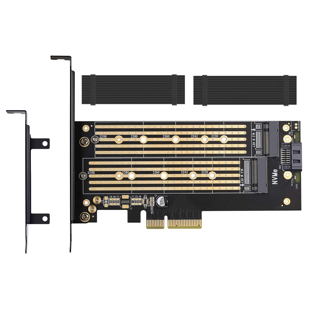 Dual M.2 PCIE Adapter for SATA or PCIE NVMe SSD with | All Products - Image 1